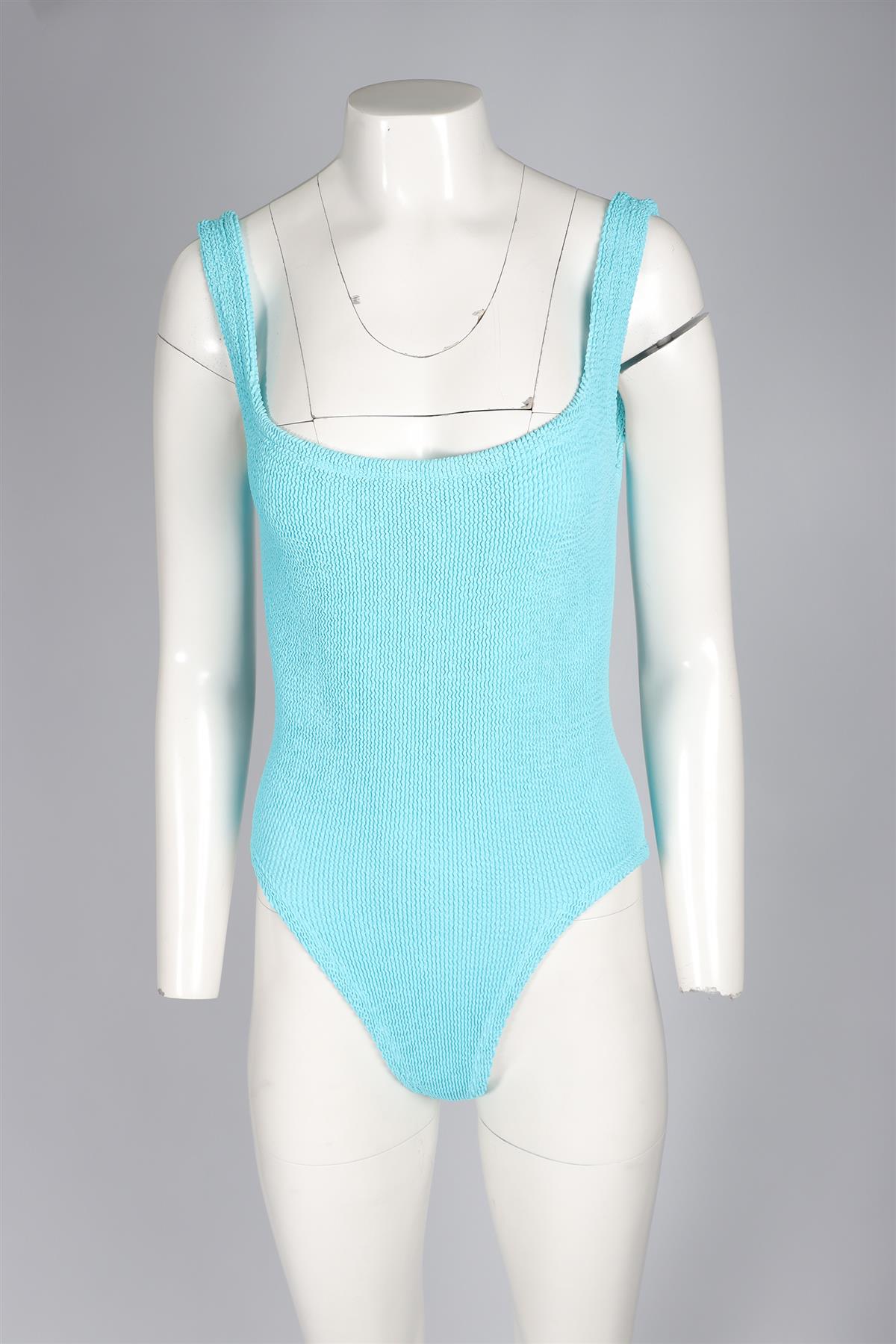HUNZA G BLUE KNIT SWIMSUIT ONE SIZE