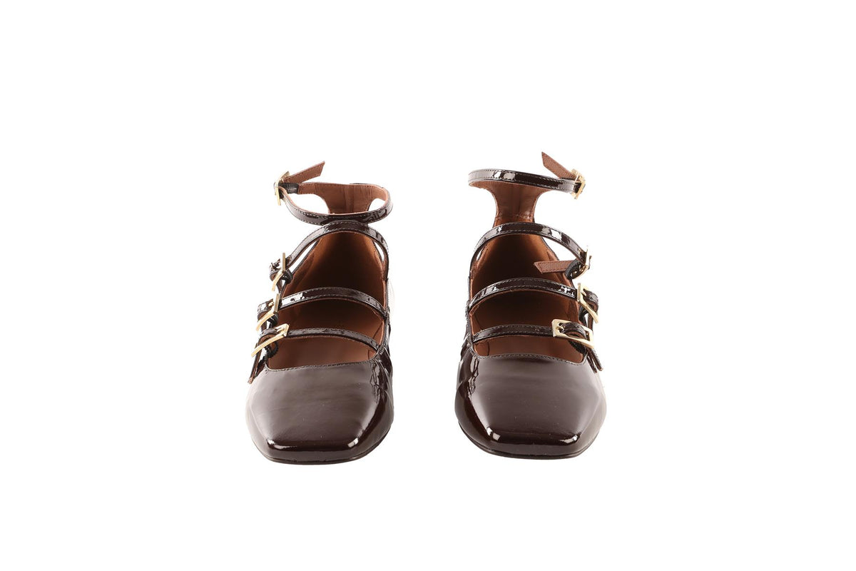 ALOHAS BROWN LEATHER BALLET FLATS EU 39 UK 6 US 9