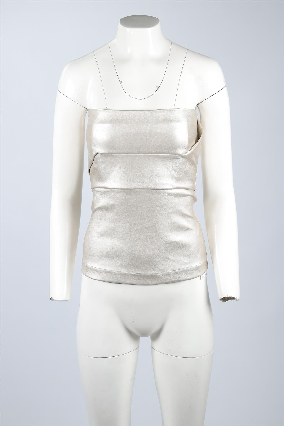 RICH OWENS SILVER LEATHER TOP IT 40 UK 8