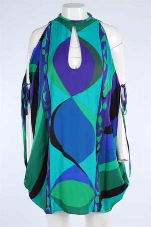PUCCI MULTI SATIN MINI DRESS IT 36 UK 4