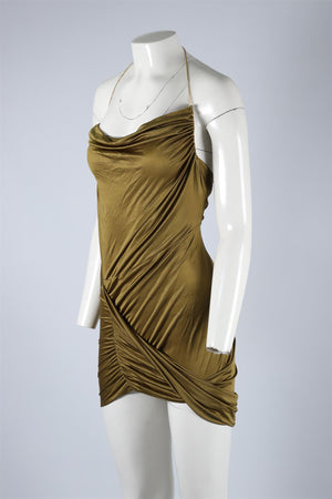 ATLEIN GREEN JERSEY MINI DRESS SMALL