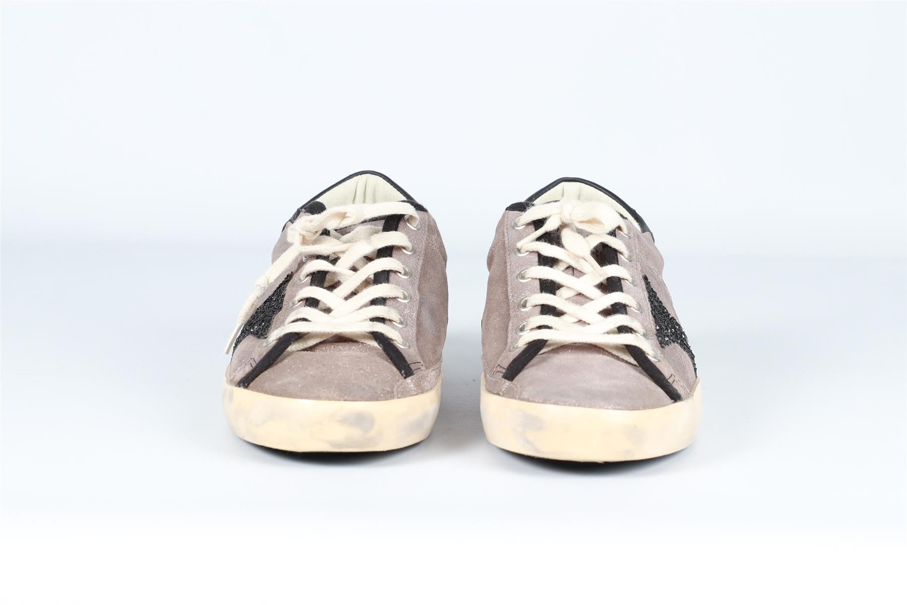 GOLDEN GOOSE DELUXE BRAND TAUPE SUPERSTAR SUEDE SNEAKERS EU 40 UK 7 US 10