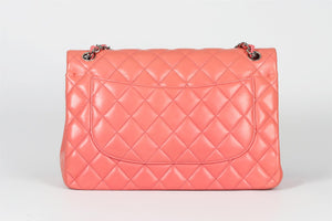 CHANEL 2012 CLASSIC JUMBO DOUBLE FLAP QUILTED LEATHER SHOULDER BAG