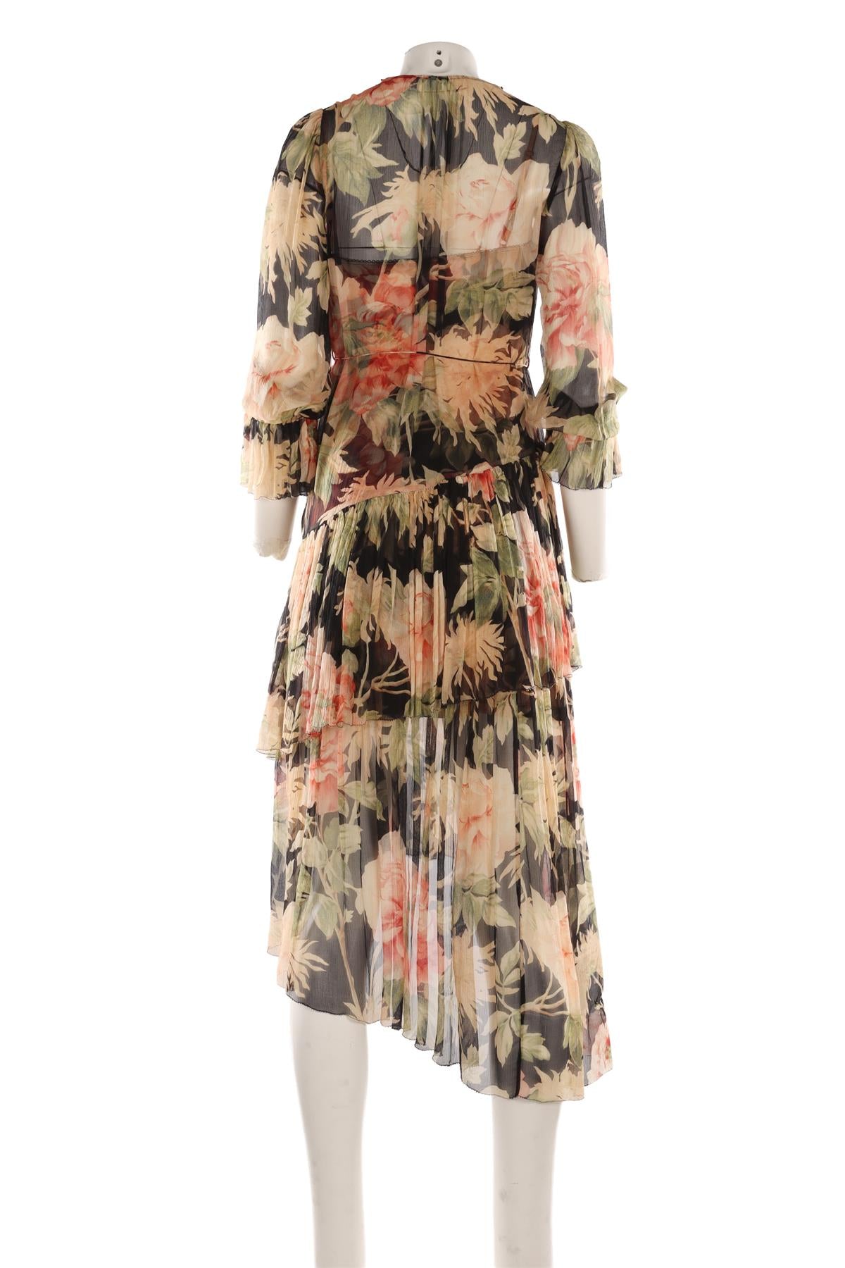 ZIMMERMANN MULTI SILK MIDI DRESS UK 8