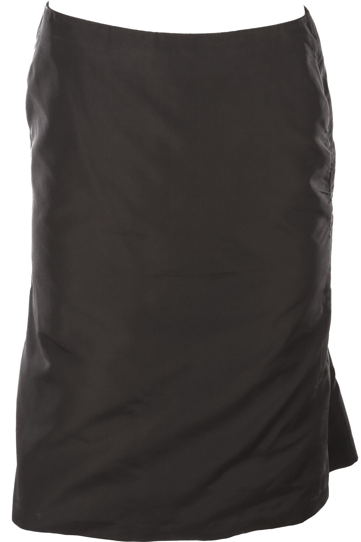 ALEXANDER MCQUEEN BLACK 2004 SILK MIDI SKIRT IT 40 UK 8
