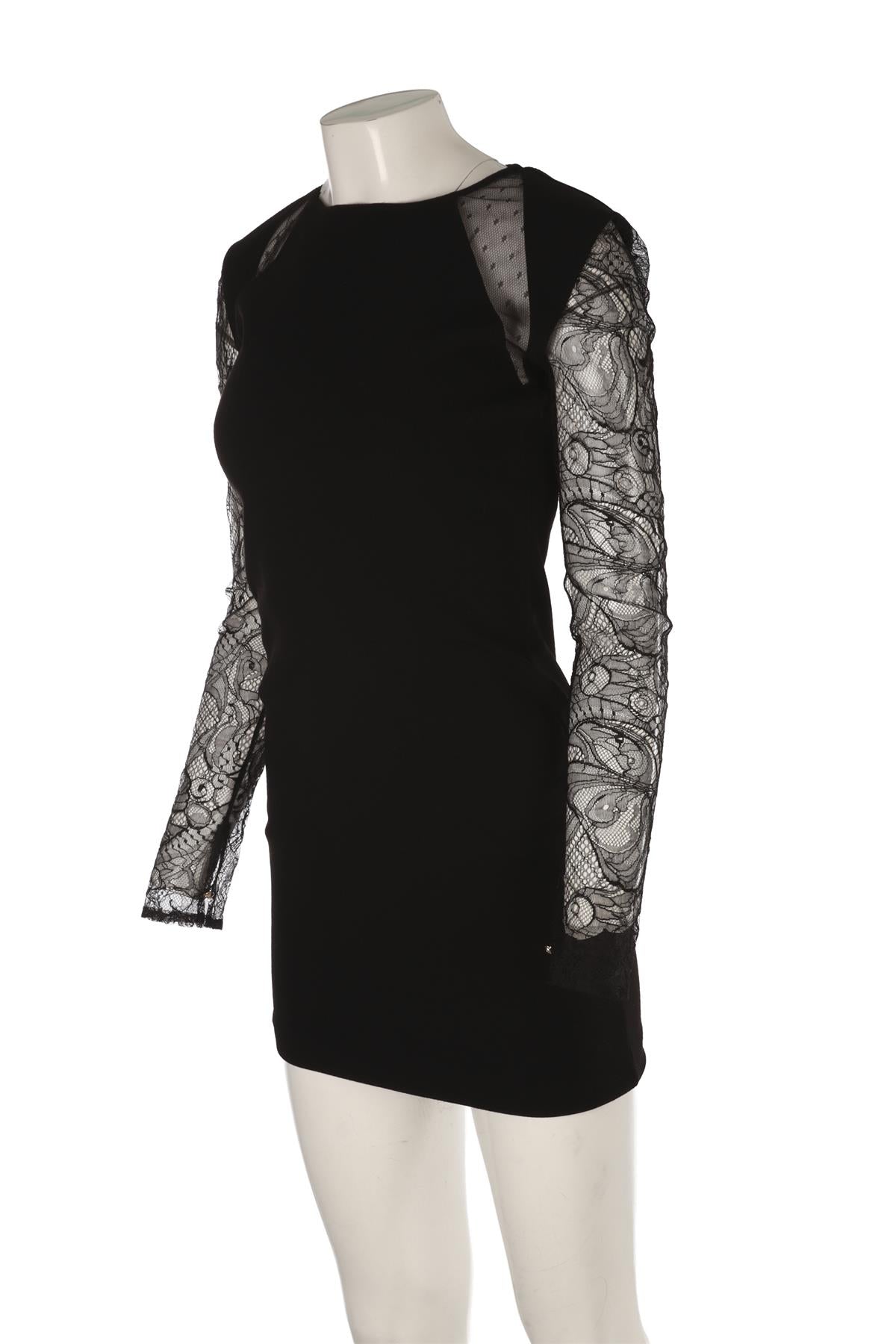 EMILIO PUCCI BLACK WOOL MINI DRESS MEDIUM