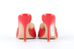 BOTTEGA VENETA RED LEATHER MULES EU 38 UK 5 US 8