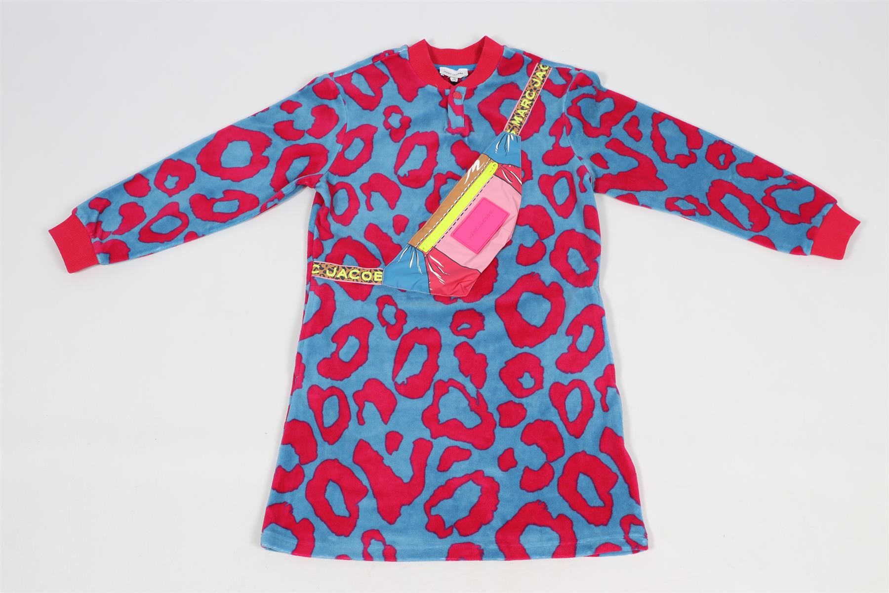 MARC JACOBS PINK AND BLUE KIDS GIRLS VELOUR DRESS 8 YEARS