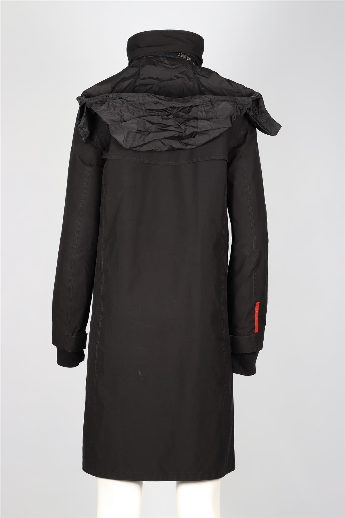 PRADA BLACK LINEA ROSSA SHELL COAT IT 44 UK 12