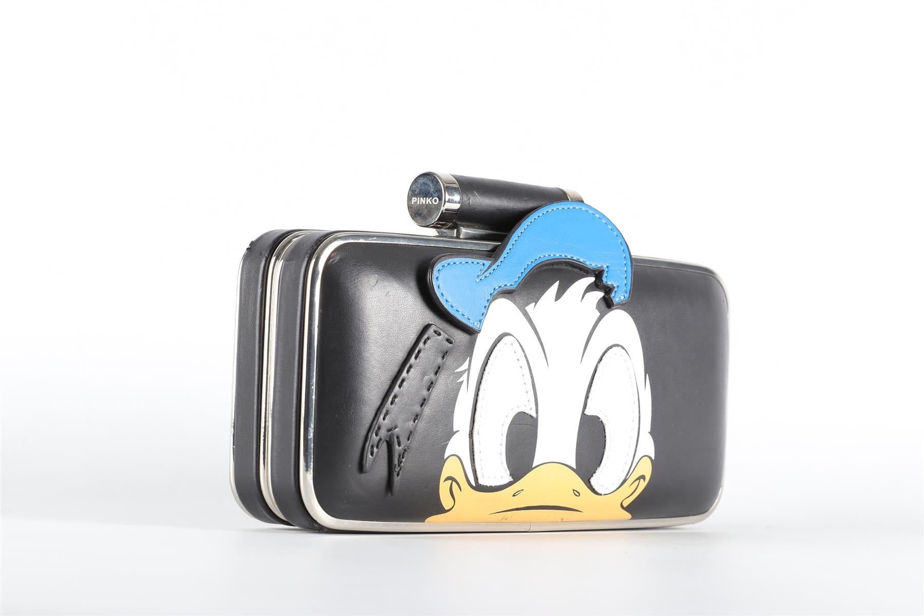 PINKO BLACK LEATHER CLUTCH