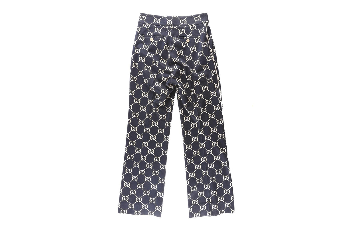 GUCCI BLUE COTTON STRAIGHT LEG PANTS IT 38 UK 6