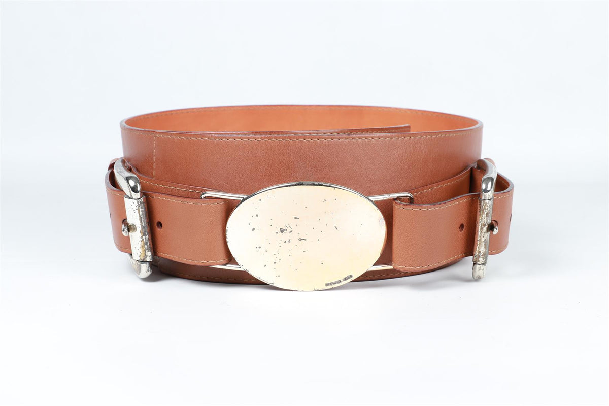 MICHAEL KORS BROWN LEATHER WAIST BELT SMALL