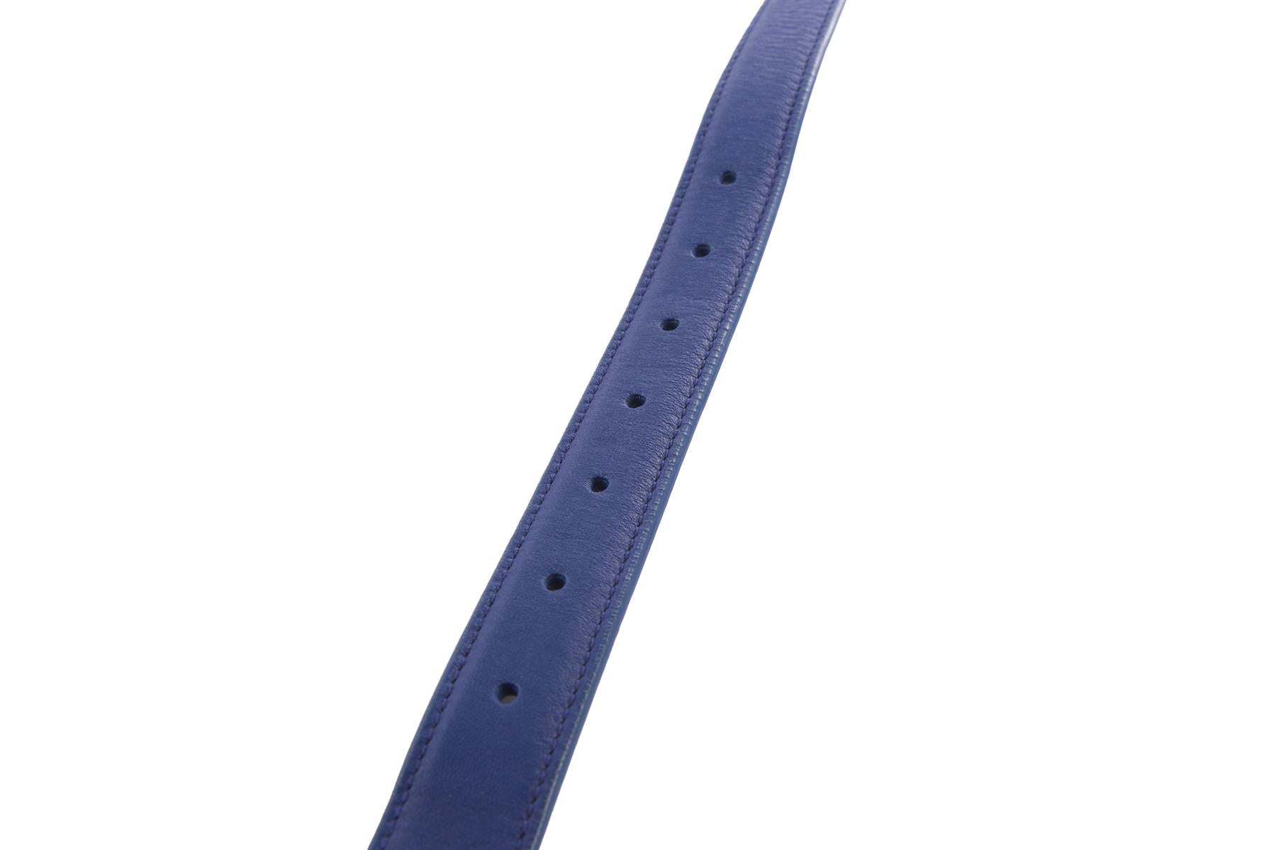 BOTTEGA VENETA BLUE LEATHER BELT 90CM