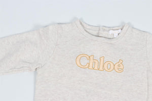 CHLOÉ BEIGE KIDS GIRLS COTTON SWEATSHIRT 2 YEARS