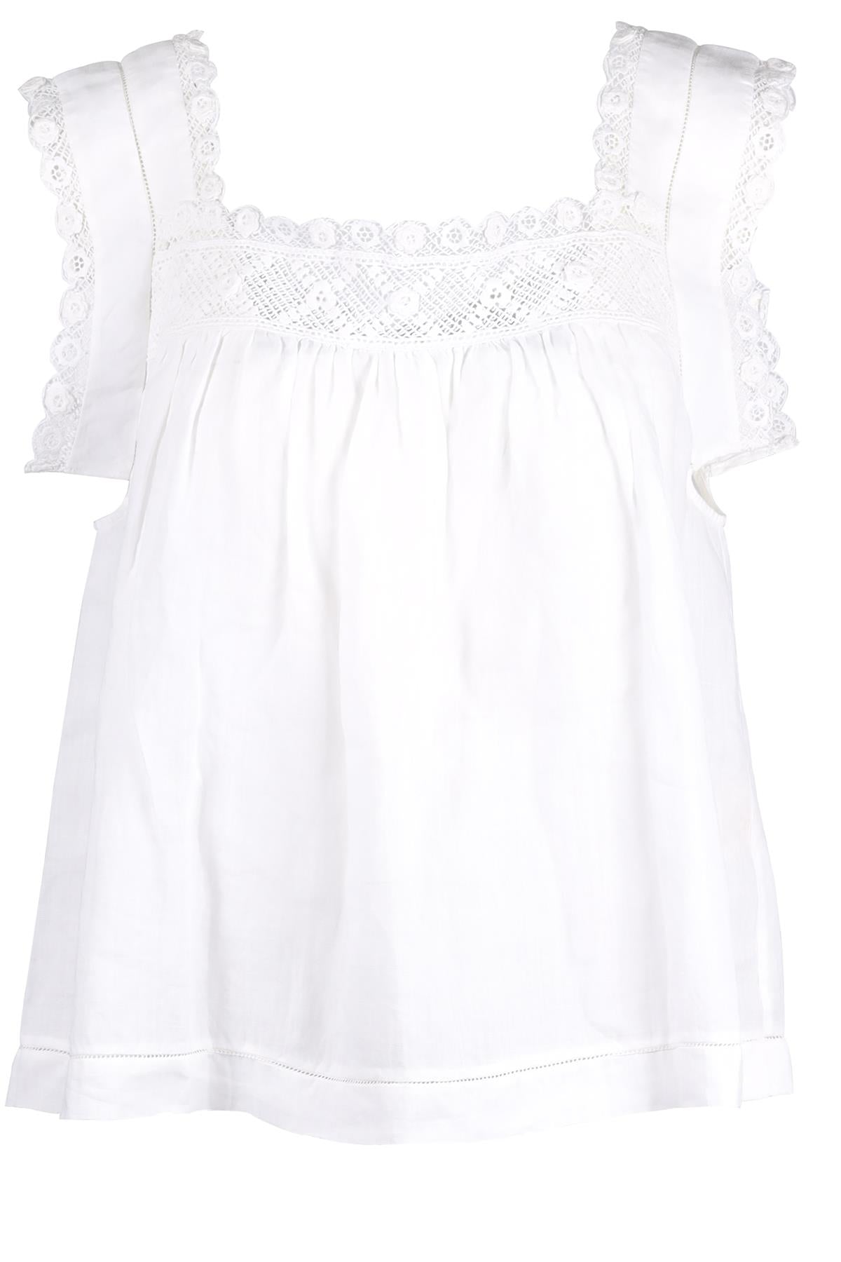 DOEN WHITE RAMIE TOP LARGE