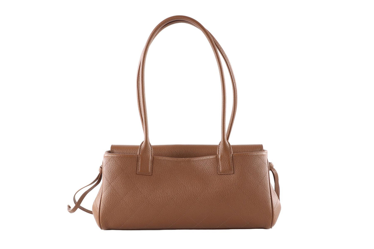 CHANEL BROWN 2026 SMALL SHOPPING BAG QUILTED LEATHER SHOULDER BAG