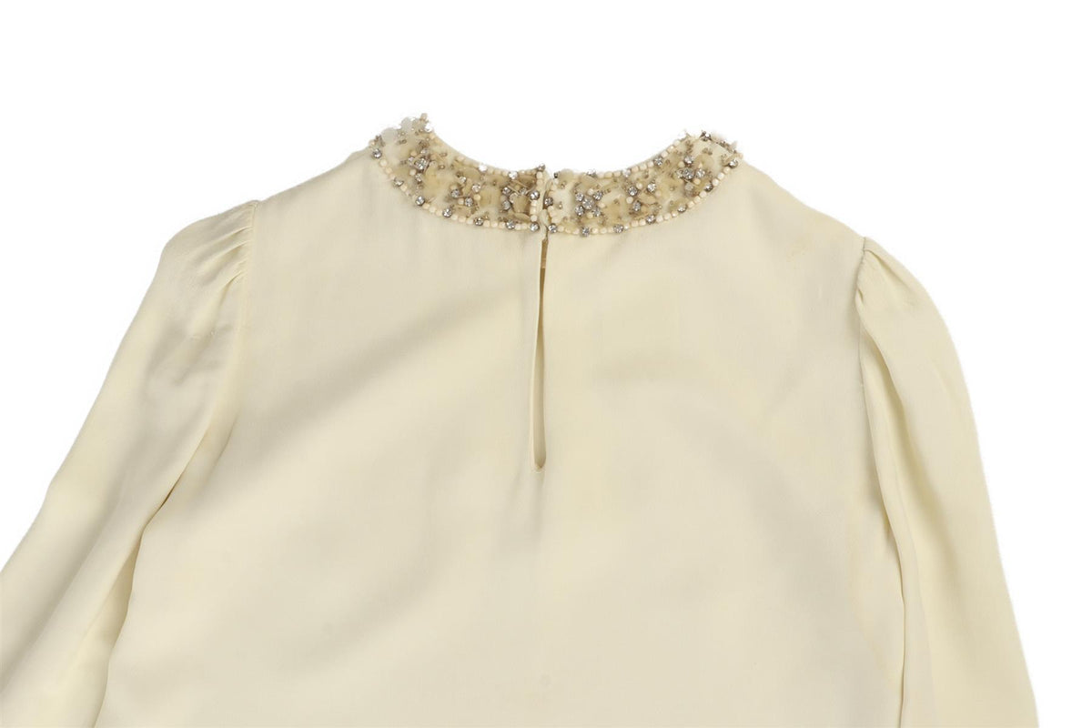 MIU MIU CREAM CREPE MIDI DRESS IT 38 UK 6