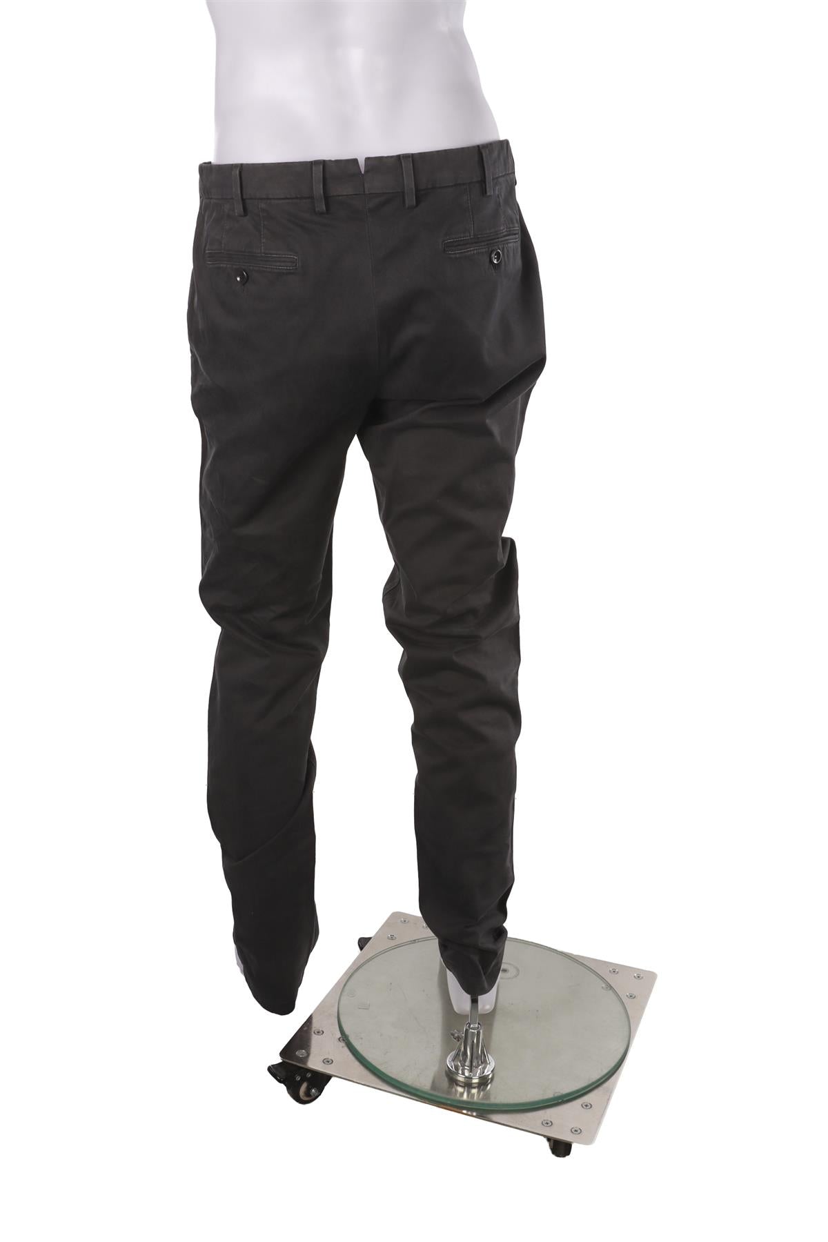 LORO PIANA BLACK MEN'S COTTON STRAIGHT LEG PANTS IT 50 UK 34 FR 42