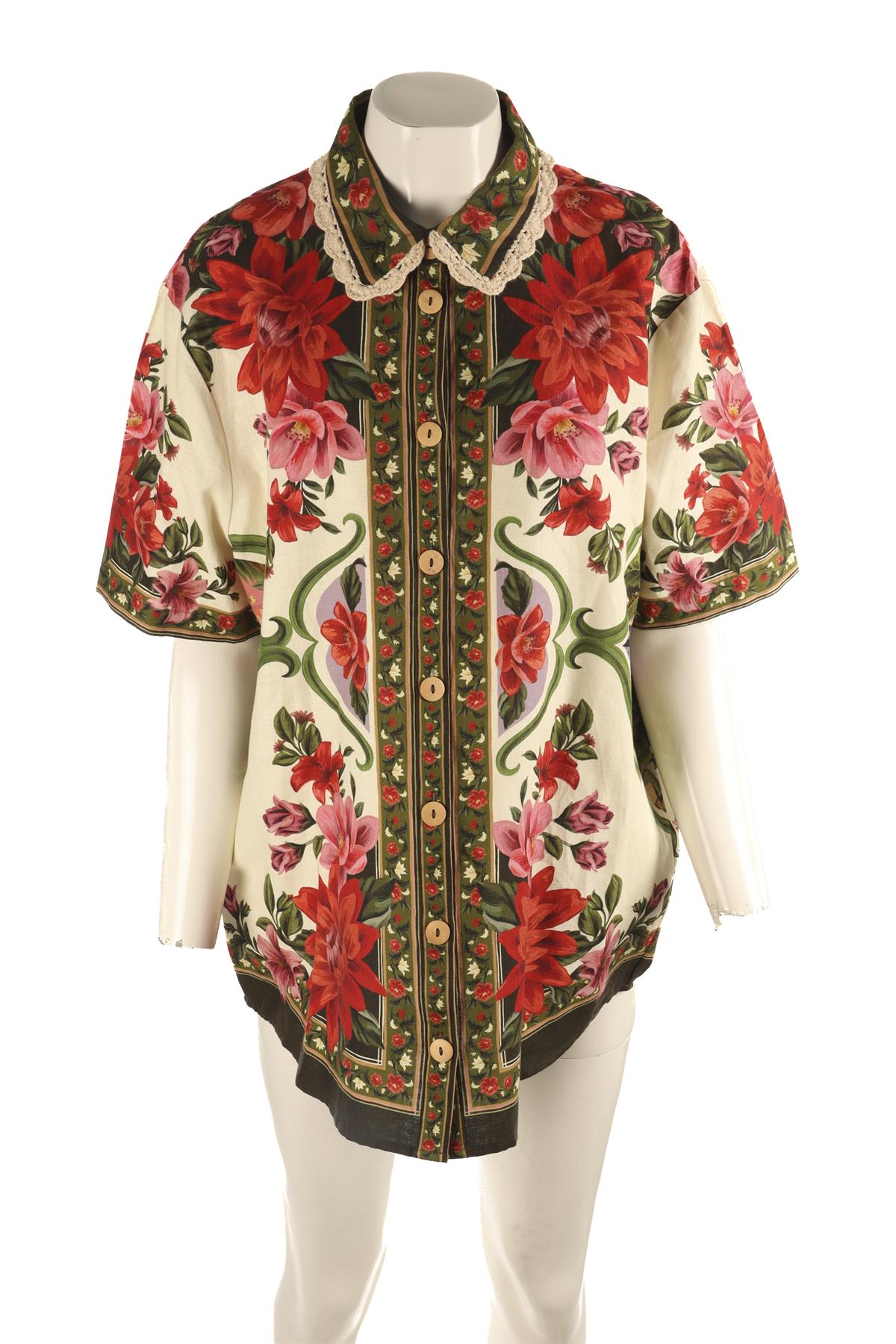 FARM RIO MULTI LINEN SHIRT LARGE
