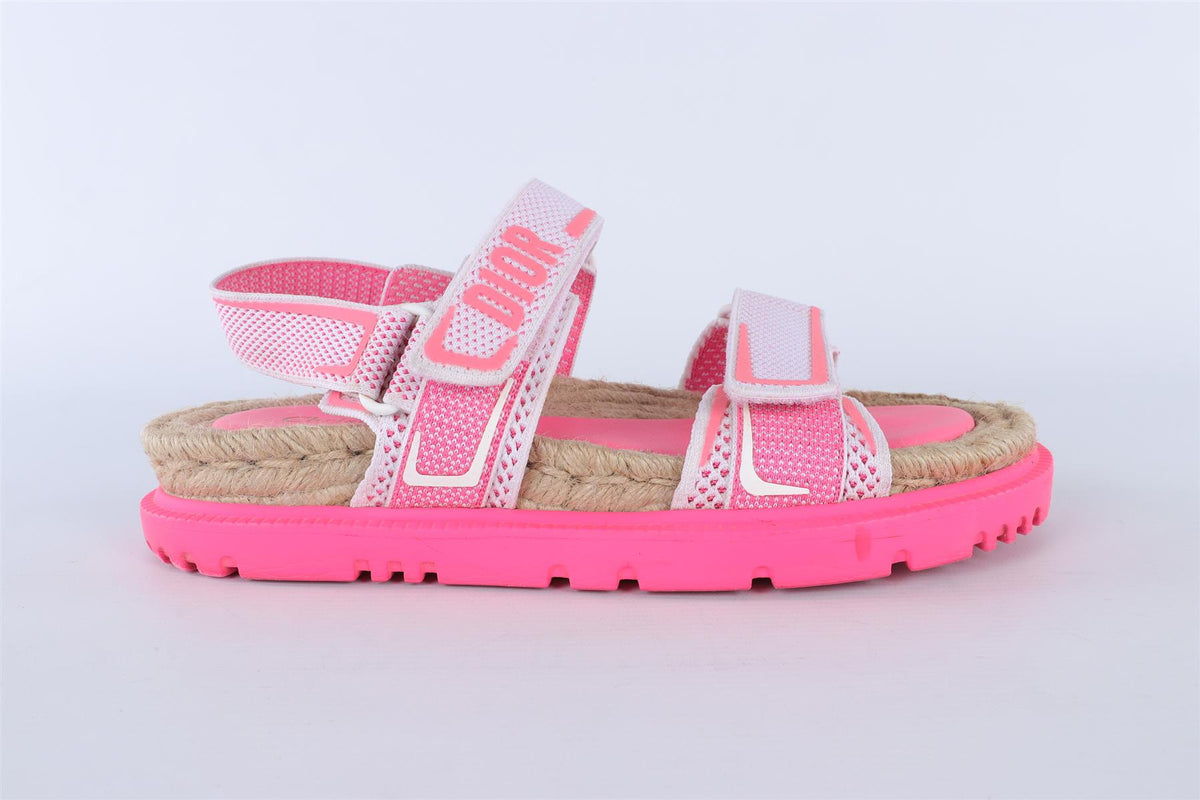 CHRISTIAN DIOR PINK DIORACT FABRIC SANDALS EU 38 UK 5