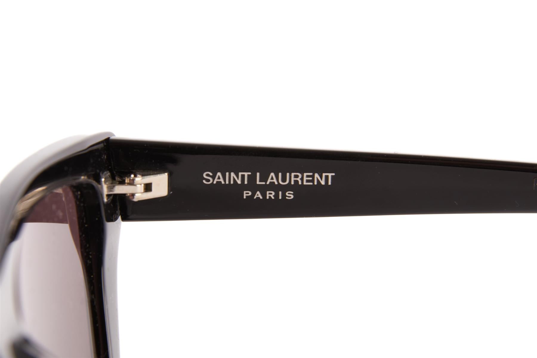 SAINT LAURENT BLACK CAT EYE ACETATE SUNGLASSES