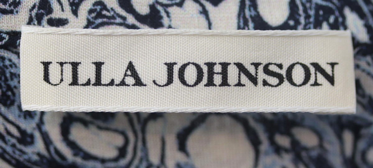 ULLA JOHNSON NOUMI RUFFLED PRINTED COTTON BLEND VOILE MINI DRESS US 10 UK 14