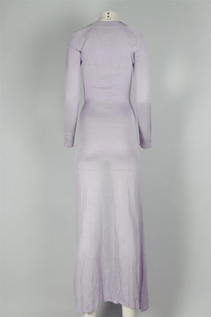 KHAITE PURPLE KNIT MAXI DRESS XSMALL