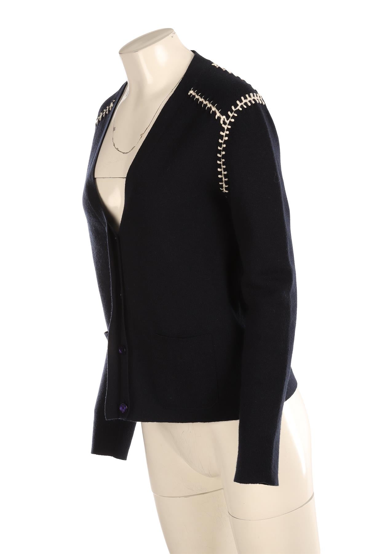 CHLOÉ NAVY CASHMERE CARDIGAN LARGE