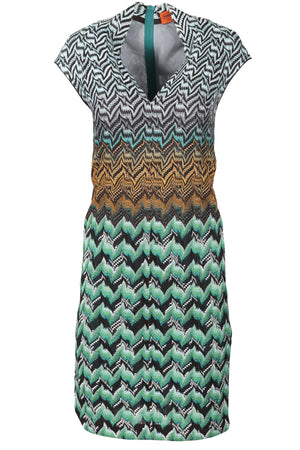 MISSONI GREEN CROCHET MIDI DRESS IT 40 UK 8