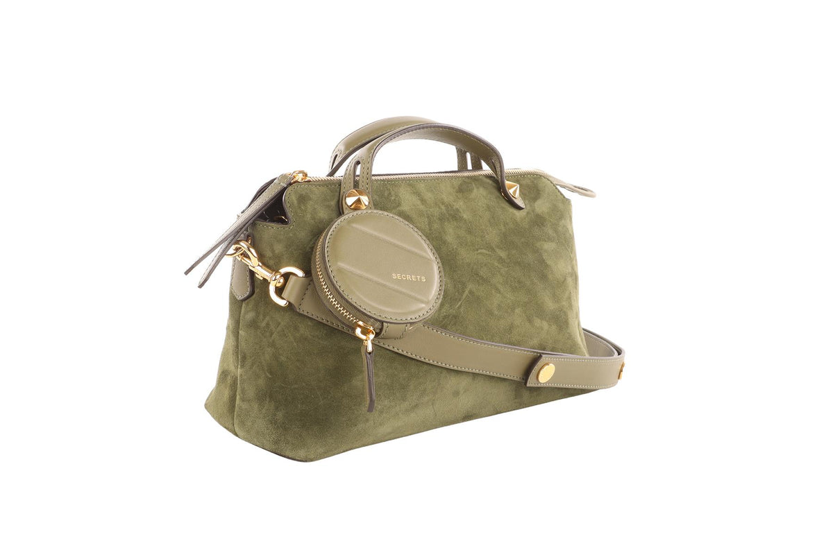 FENDI GREEN BY THE WAY MEDIUM SUEDE SHOULDER BAG