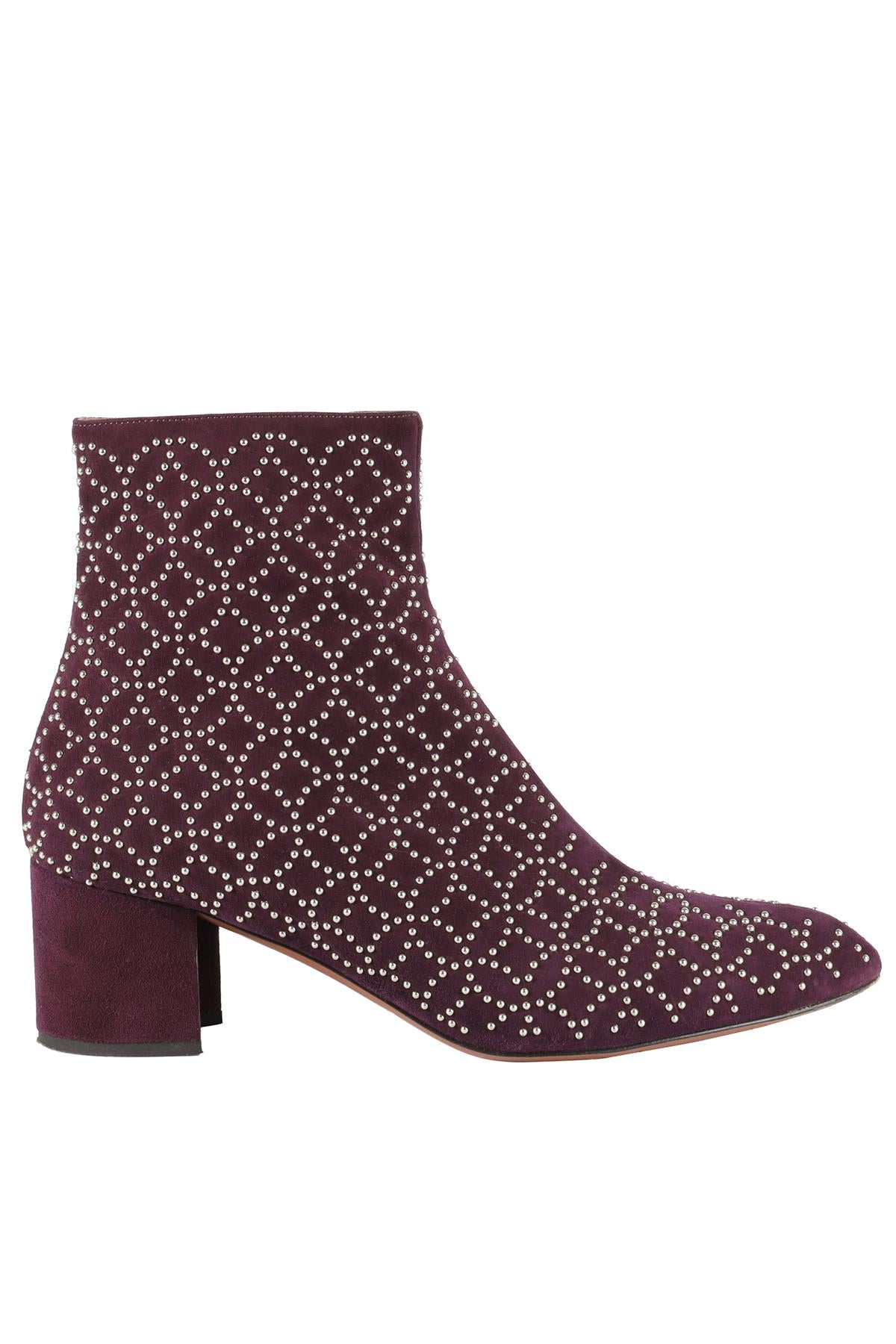 ALAÏA PURPLE SUEDE ANKLE BOOTS EU 35.5 UK 2.5 US 5.5