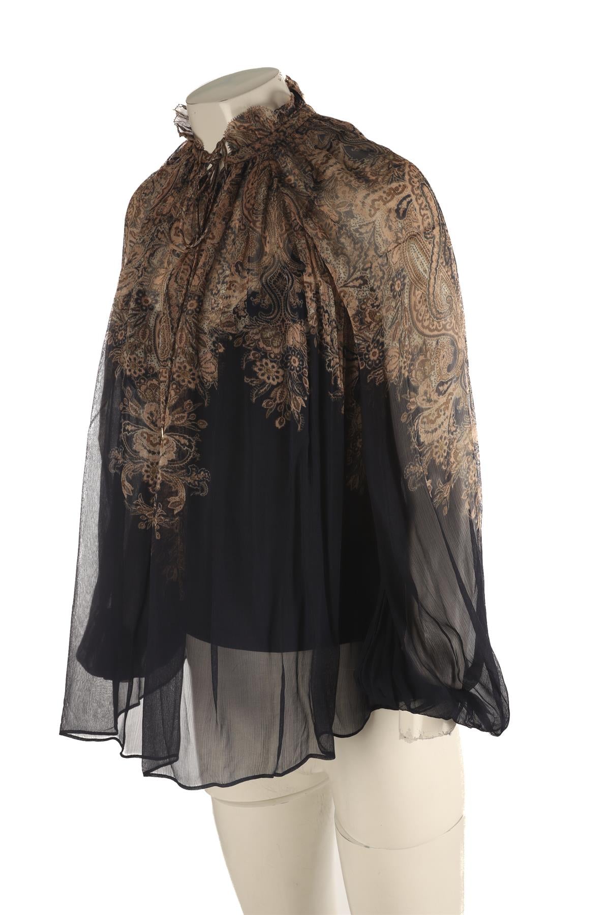 ZIMMERMANN BLUE CREPE TOP UK 8