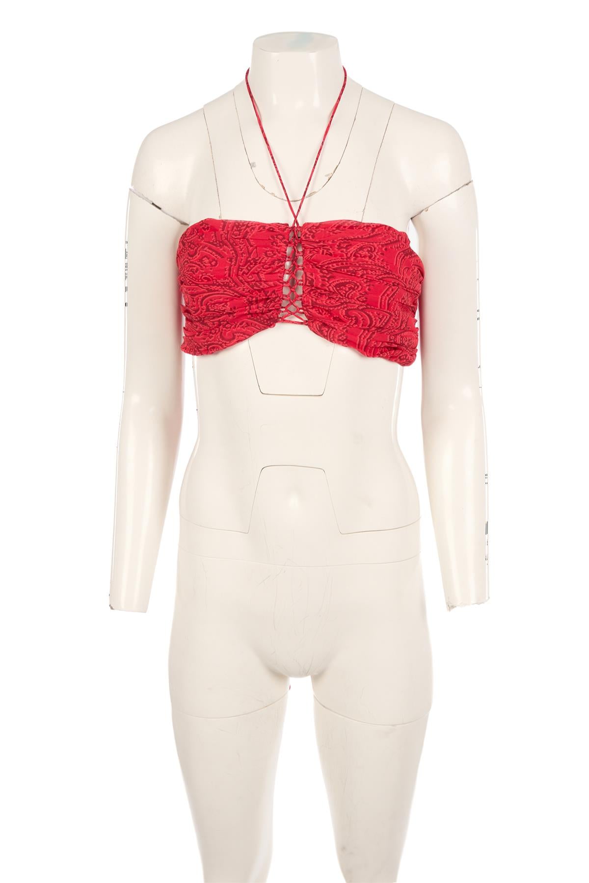ETRO RED CHIFFON TOP IT 42 UK 10
