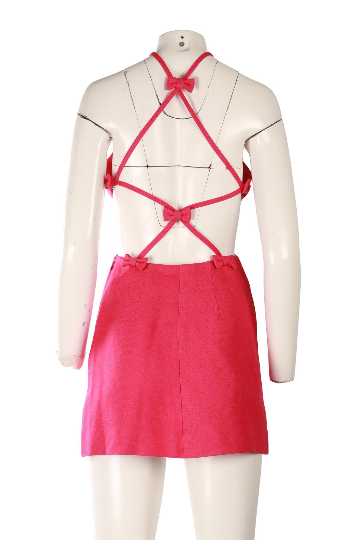 VALENTINO PINK CREPE MINI DRESS IT 40 UK 8