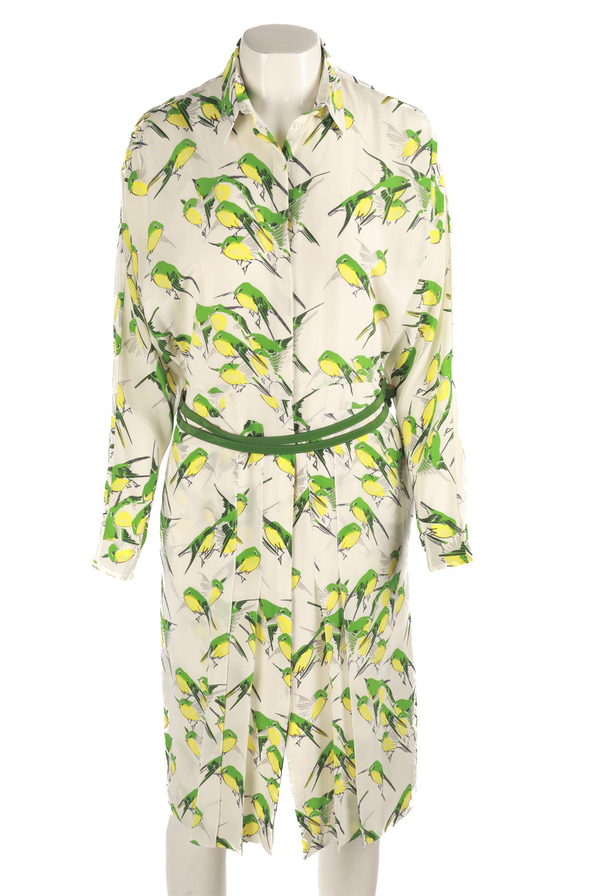 CAROLINA HERRERA WHITE 2012 SILK MIDI DRESS US 6