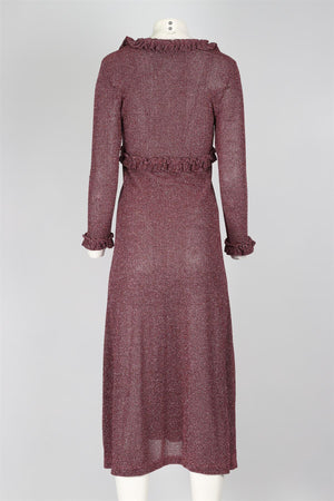 ALEXA CHUNG PINK KNIT MAXI DRESS SMALL