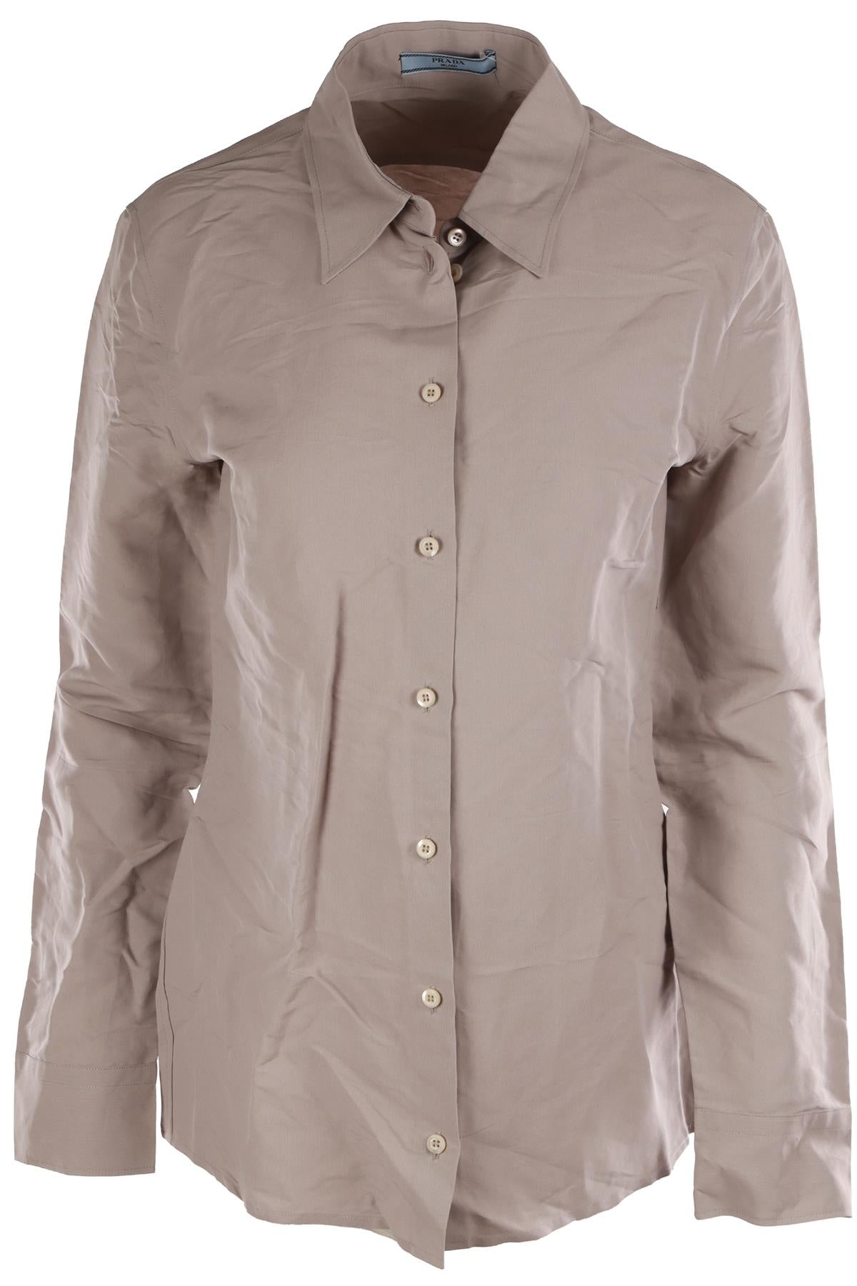 PRADA GREY PAPER SHIRT IT 42 UK 10