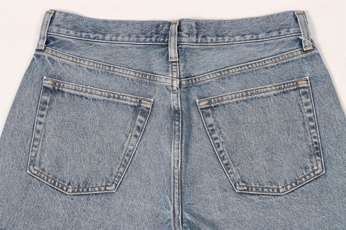 AGOLDE BLUE HIGH RISE DENIM SHORTS W27 UK 8-10