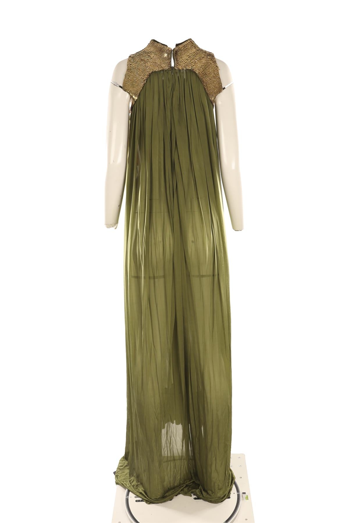 ALEXANDER MCQUEEN GREEN 2007 JERSEY GOWN IT 40 UK 8