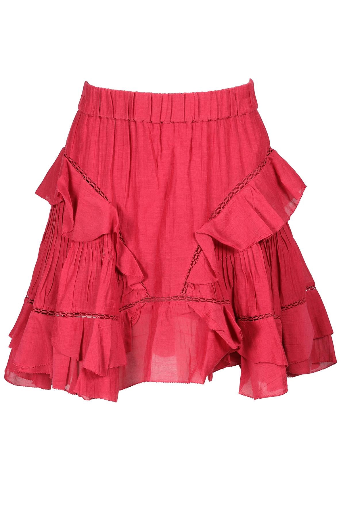 ISABEL MARANT ÉTOILE RED COTTON MINI SKIRT FR 38 UK 10