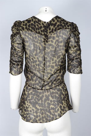 ISABEL MARANT ÉTOILE GREEN CHIFFON TOP FR 36 UK 8