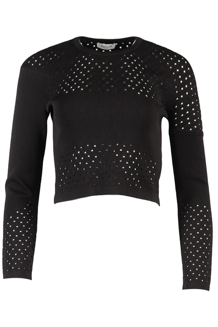 MUGLER CROPPED KNIT TOP MEDIUM