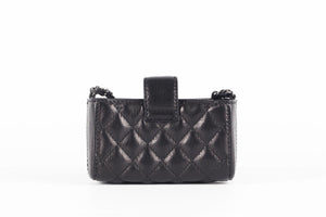 CHANEL BLACK 2011 O-PHONE HOLDER QUILTED SHOULDER BAG