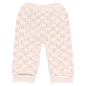 FENDI PINK KIDS GIRLS FF WOOL PANTS 24 MONTHS