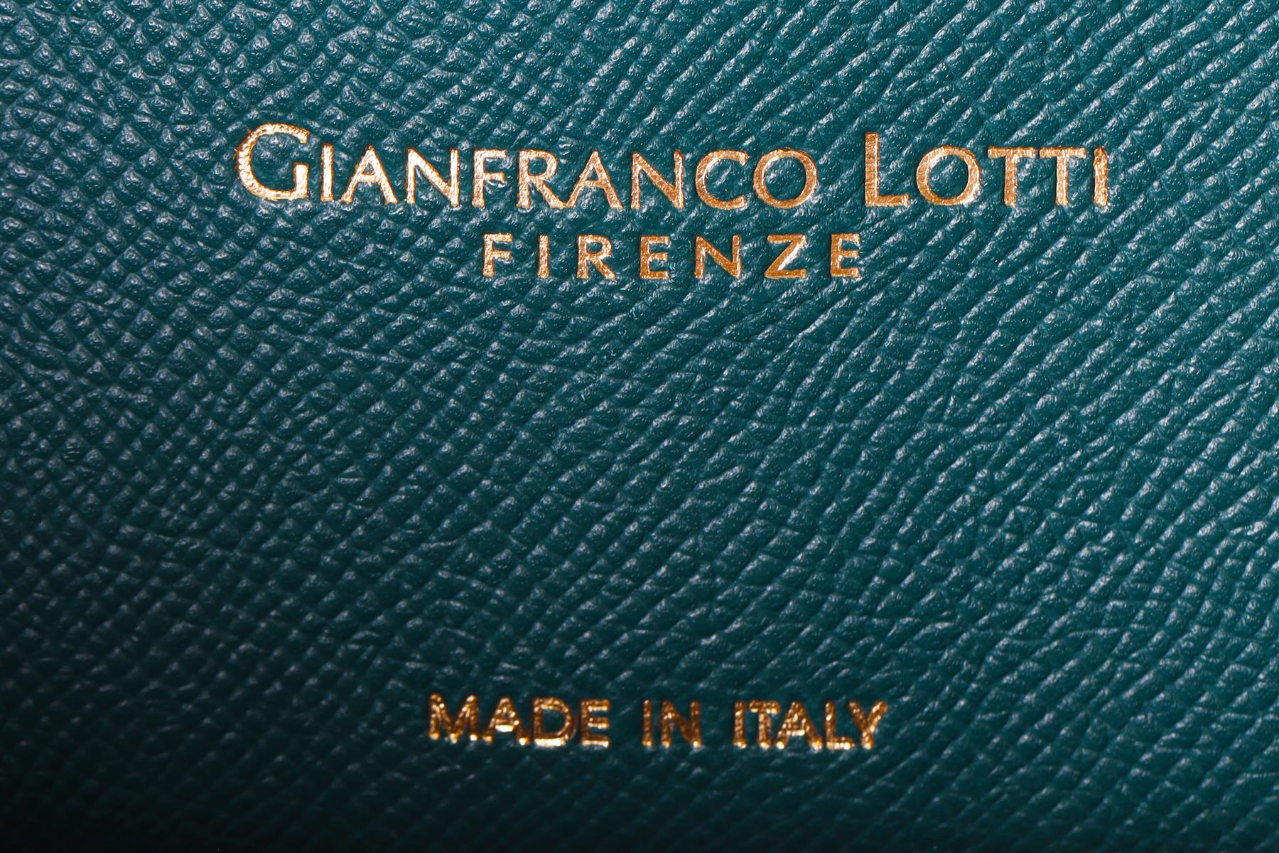 GIANFRANCO LOTTI GREEN LEATHER TOTE BAG