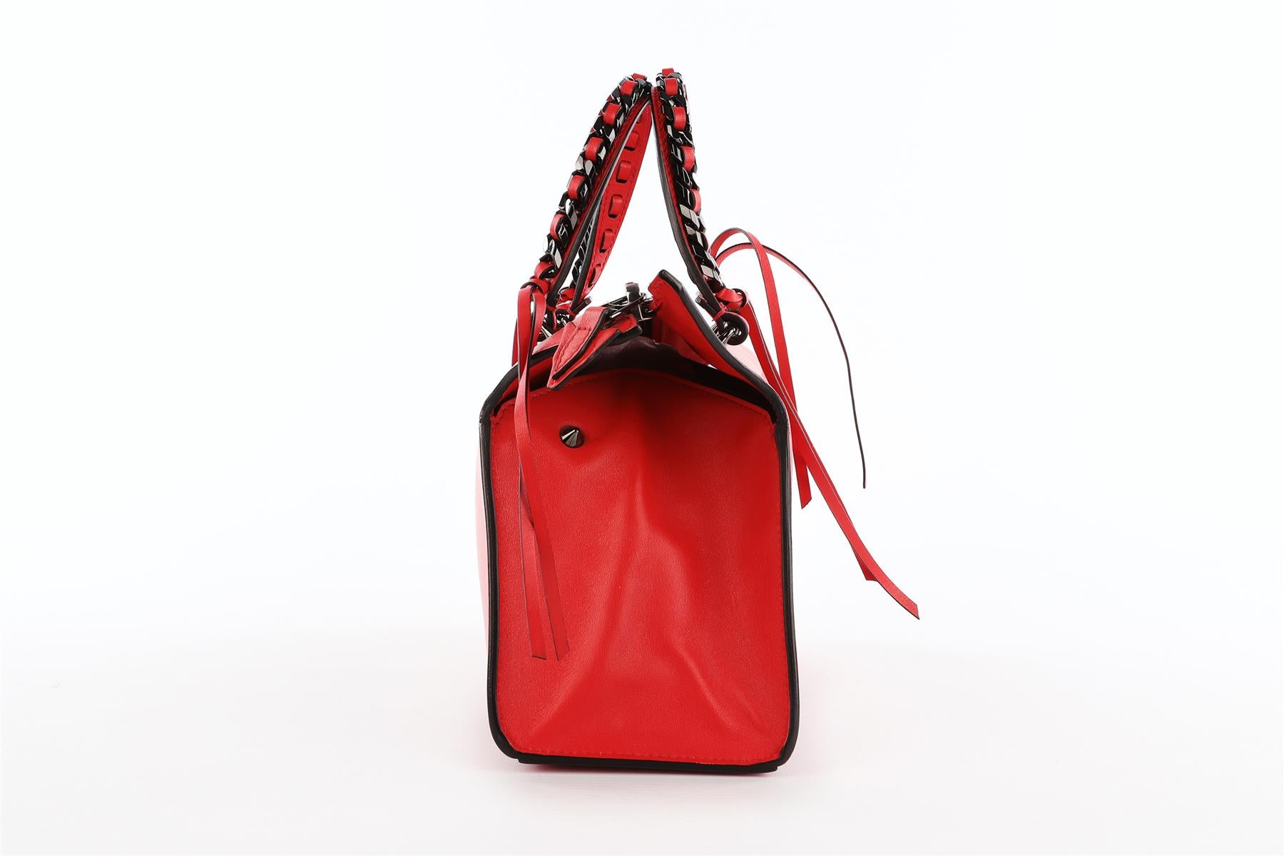 ELENA GHISELLINI RED LEATHER TOTE BAG