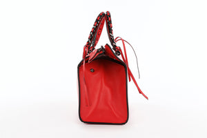 ELENA GHISELLINI RED LEATHER TOTE BAG