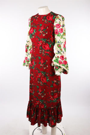 THE VAMPIRE'S WIFE RED CREPE MAXI DRESS UK 12