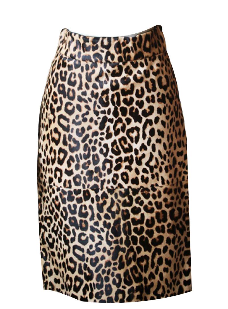 THEPERFEXT BELEN LEOPARD PRINT CALF HAIR SKIRT SMALL