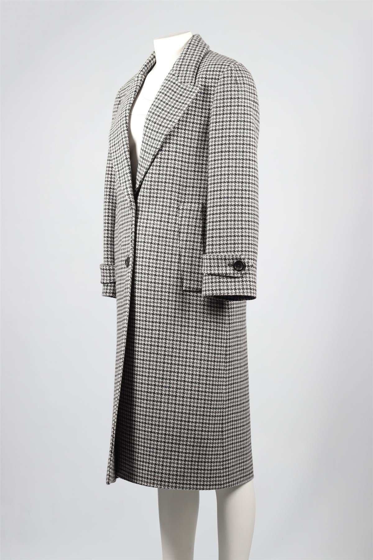 MIU MIU GREY HOUNDSTOOTH WOOL COAT IT 38 UK 6